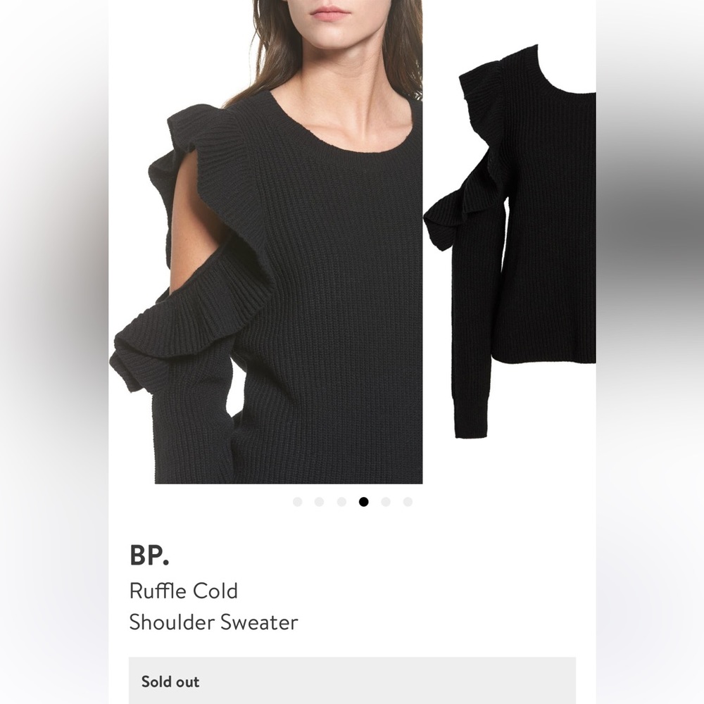 BP ruffle cold shoulder sweater grey in XS